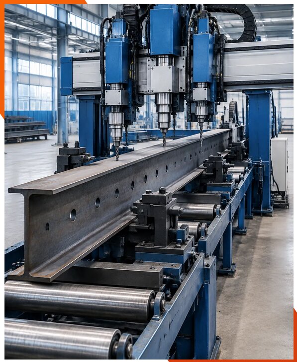 Поставка промышленных линий сверления балок в Карпинске